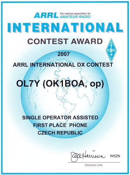 ARRL 2007 OL7Y